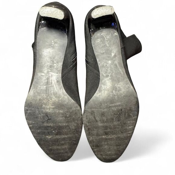 Stuart Weitzman Women's Black Heeled Nylon Zip-up Ankle Boots Size 11 - Picture 5 of 8